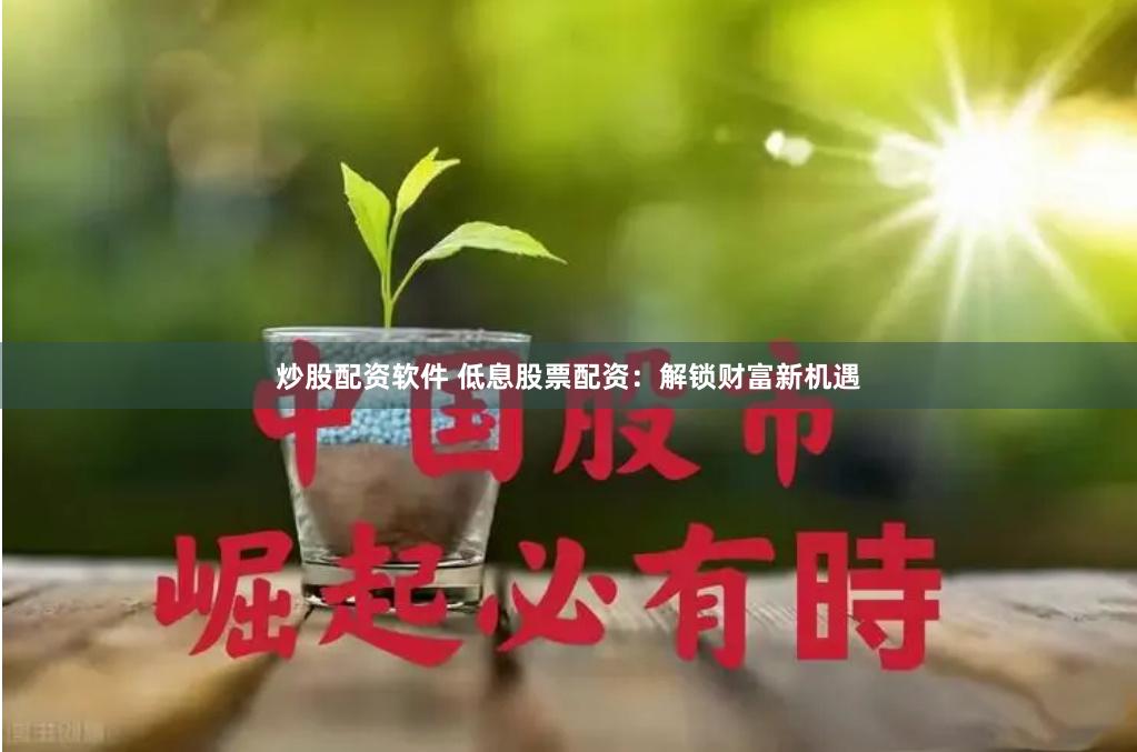炒股配资软件 低息股票配资：解锁财富新机遇